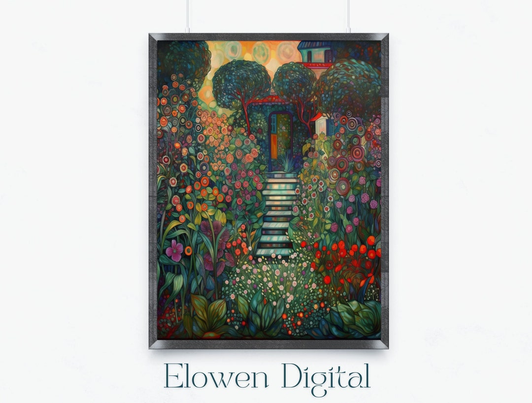 Art Nouveau Garden Art, Flowers Abound in This Art Nouveau Wall Art ...