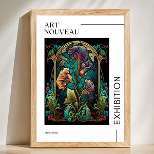 William Morris Flower Print, Retro Wall Art Exhibition Poster,
