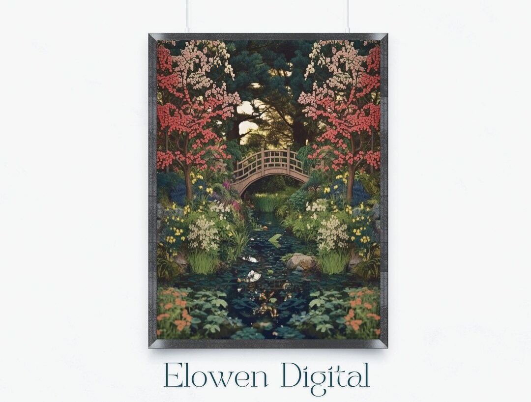 Japanese Garden Art, Printable Wall Art Japanese Garden, Japanese Decor