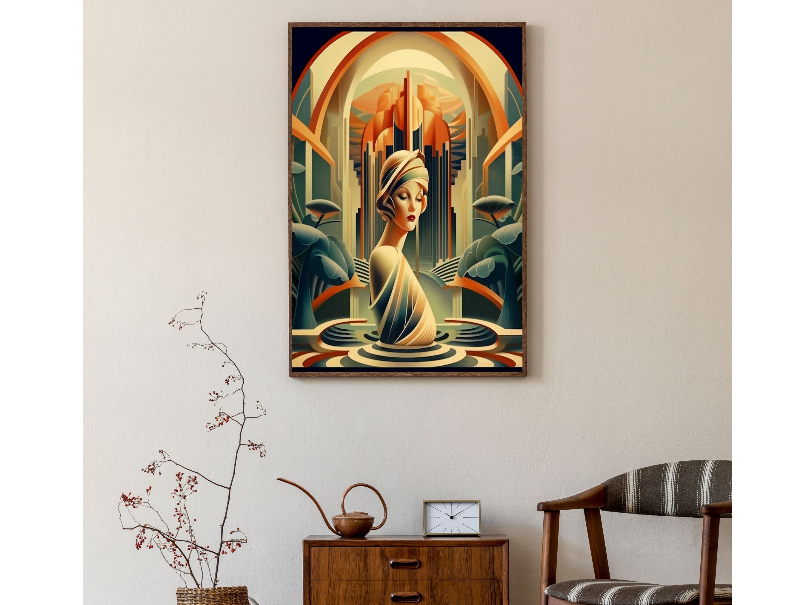 Printable Wall Art Deco Design Print, 1940s Art Deco Style Print, Art ...