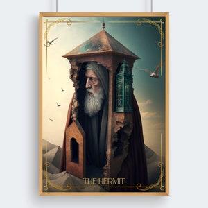 Arte mural imprimible de tarot, ilustraciones de cartas del tarot, decoración de pared art déco