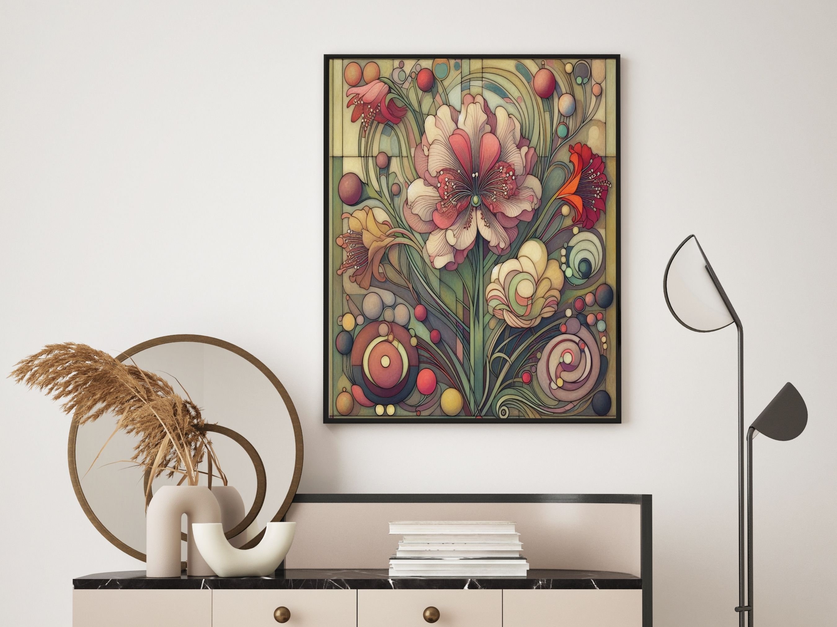 Art Deco Peonies, Vintage Botanical Prints Pink Peony, Flower Printable ...