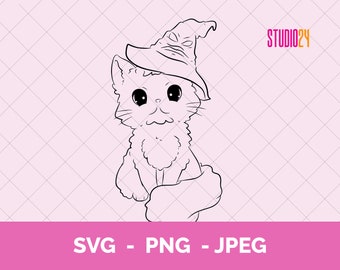 Hpotterr cat, cappello di smistamento, SVG, PNG e JPEG per il download digitale