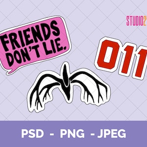 Stranger digital stickers PSD, PNG, JPEG for digital download