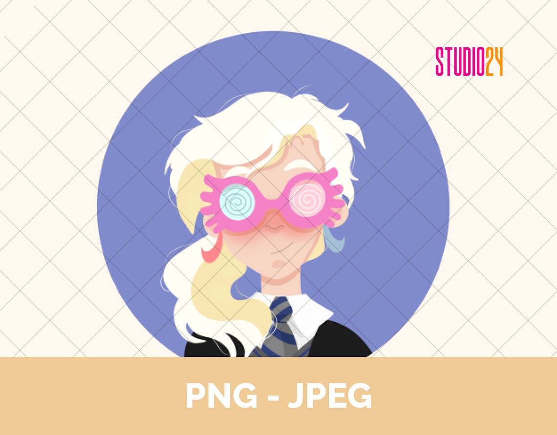 HP Luna Lovegood Clipart PNG JPEG for Digital Download - Etsy