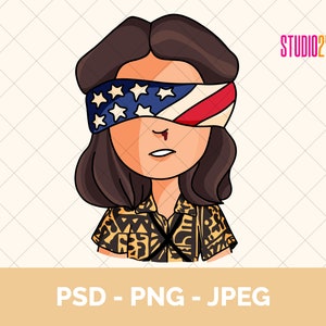 Stranger PSD, Undici, 11, Jane Hopper, JPEG, PNG per digitale download