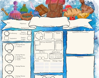 Character Sheet, Dnd 5e, Hand Drawn - Etsy
