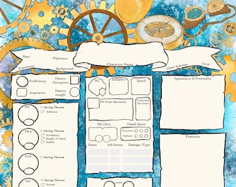 Tinkerer /  Artificer Dnd Character Sheet 5e / Artificer Character Sheet PDF / Dungeons and Dragons / Tabletop RPG / D&D Journal