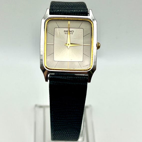 Seiko Vintage Mens 90 s Tank Slim Silver Gold Black Tones Watch Working Etsy Canada
