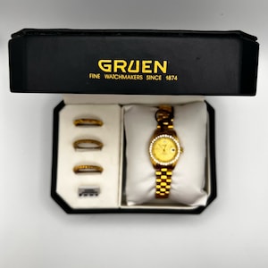 Gruen New in Box GR4556 Ladies Round Interchangeable Bezels Watch Working Etsy UK