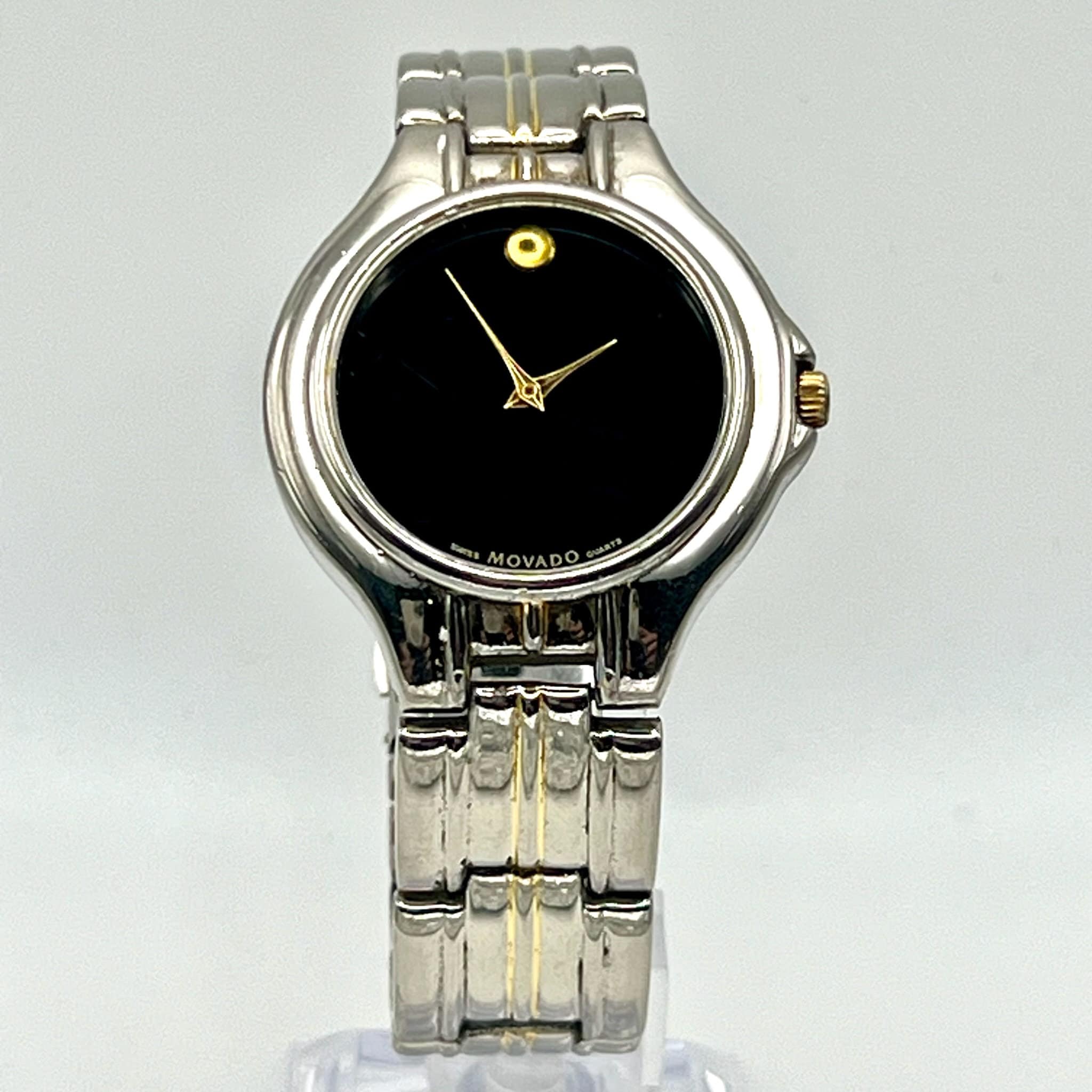Vintage Movado Museum Unisex Silver Gold Tones Watch Working
