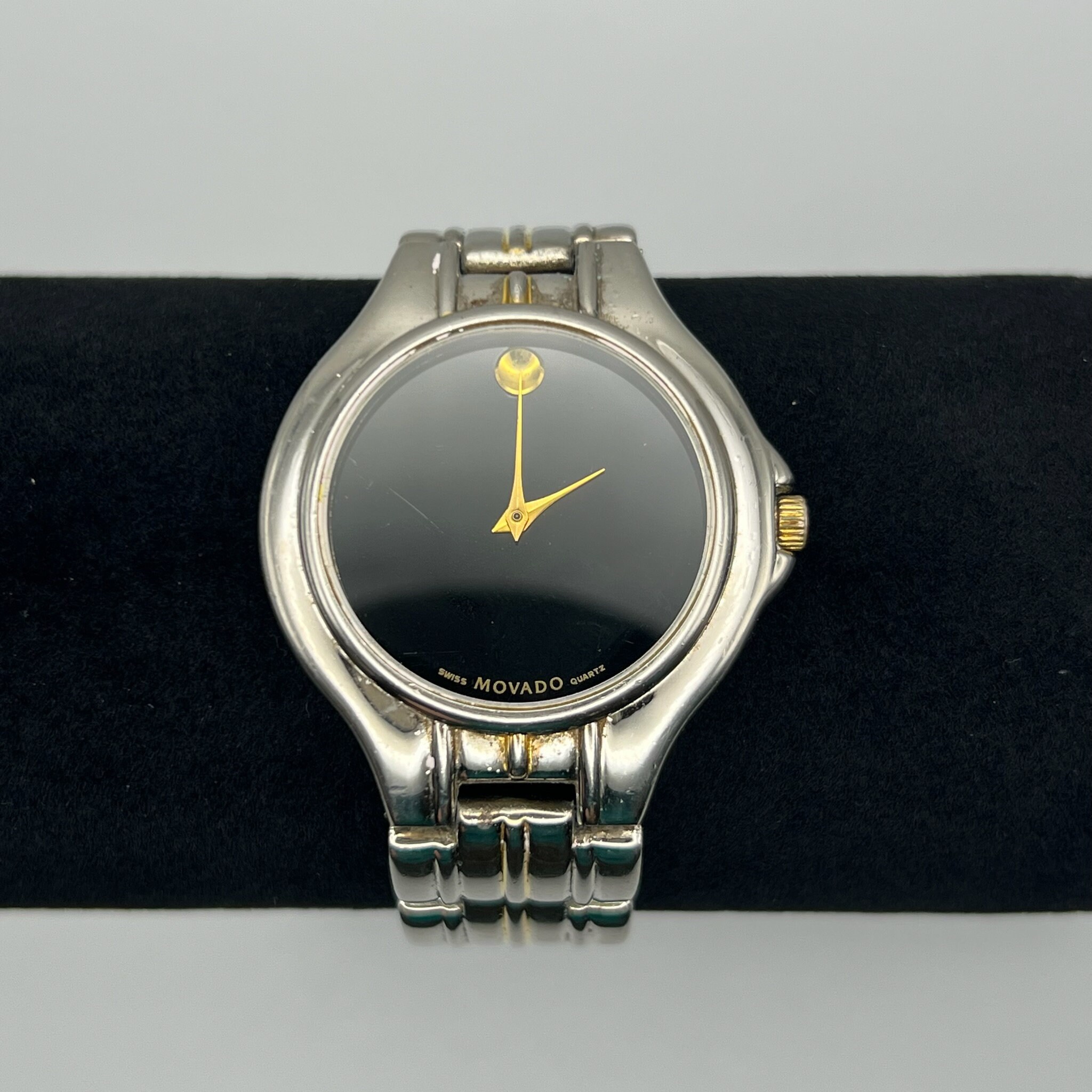 Vintage Movado Museum Unisex Silver Gold Tones Watch Working