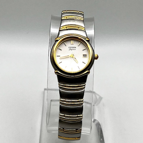 Vintage Citizen Elegance 90’s Round Gold Silver to