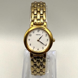 Vintage Seiko Gold Cocktail Watch: 90s Ladies Braided Bracelet