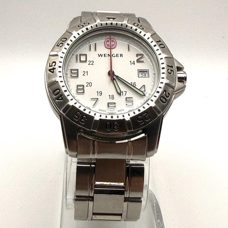 Wenger Xstream Swiss Made Quartz Watch 32mm White Dial Date New Battery Wenger swiss made watch - Gem main image 2