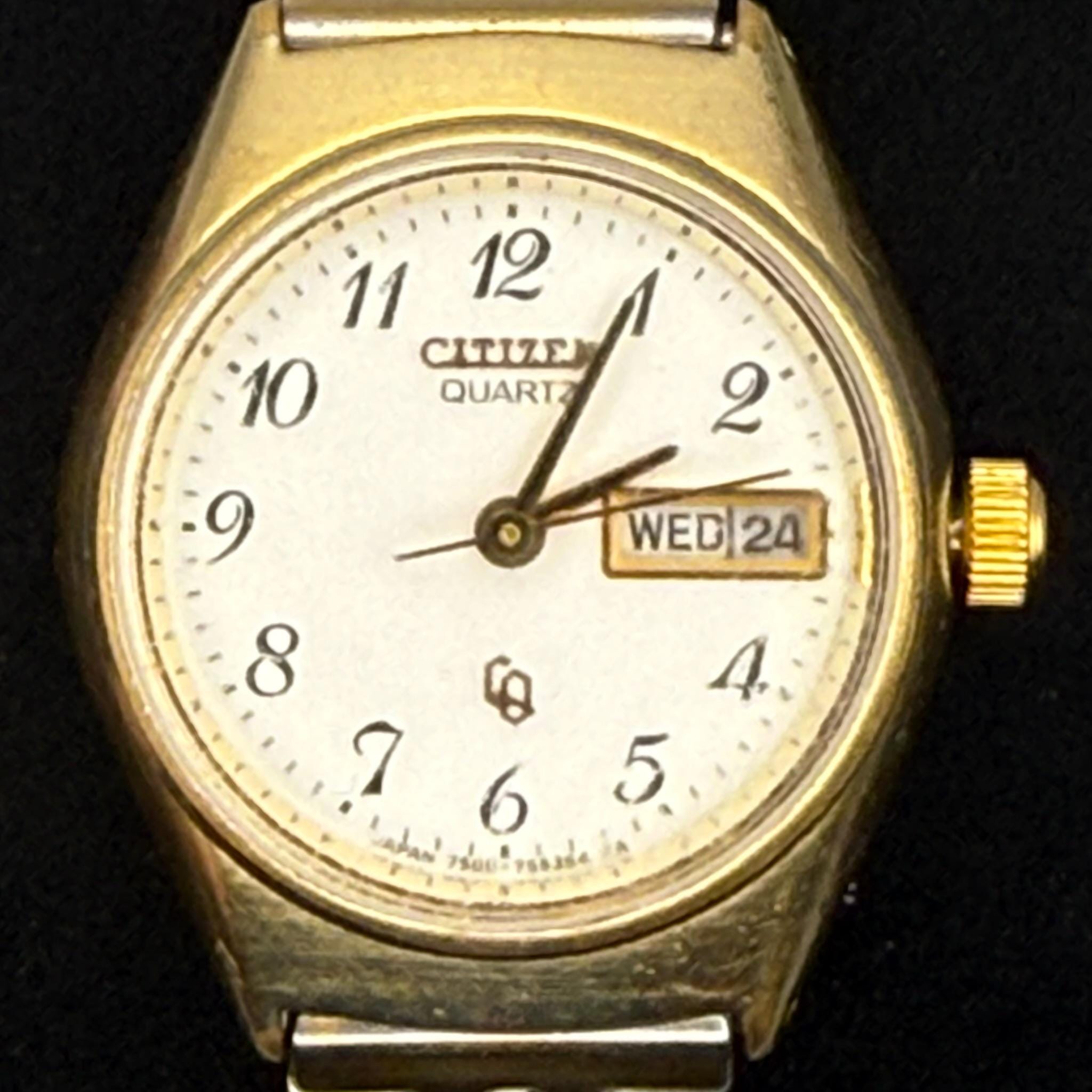 Vintage Citizen Ladies Watch : Rare Quartz Crystron 22mm 