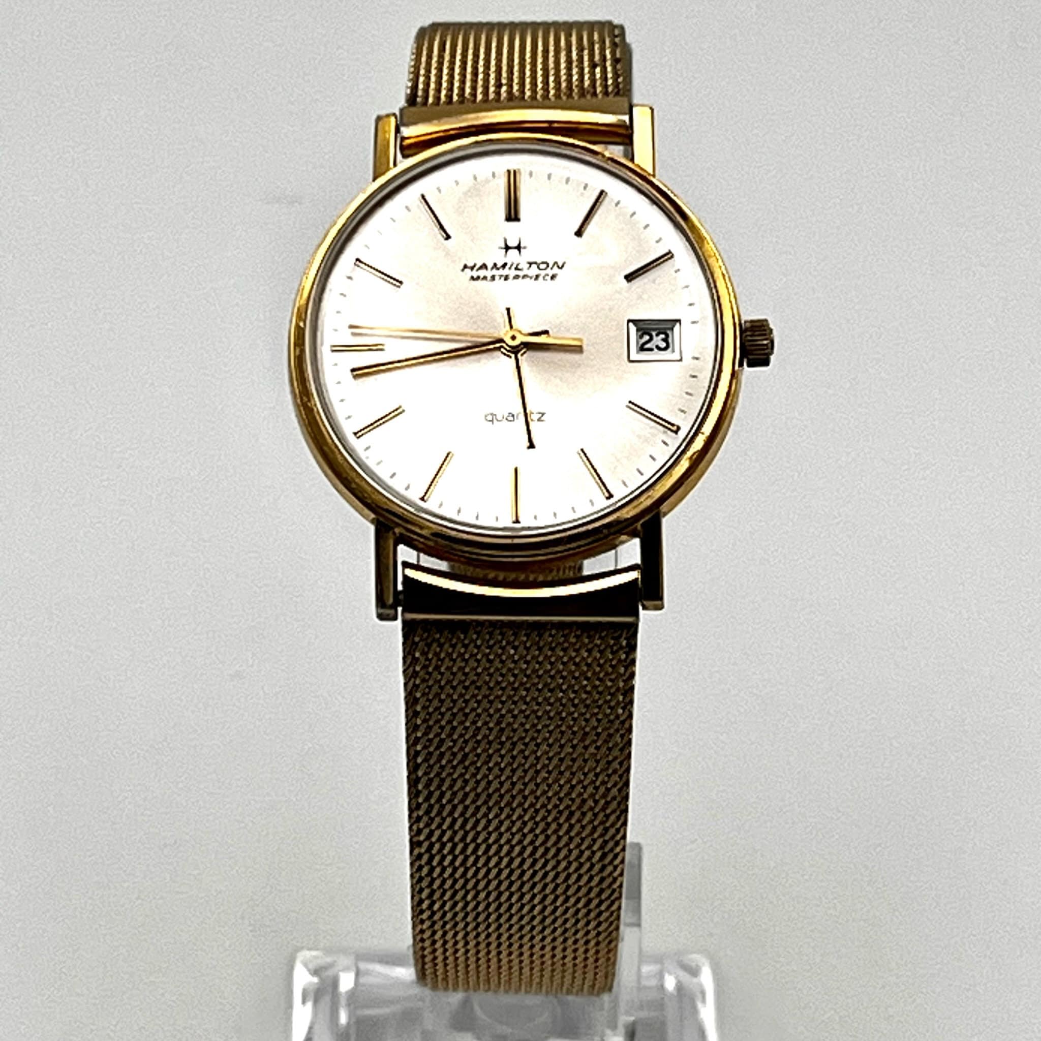 Hamilton Masterpiece Vintage Round Gold and Silver Quartz 10K Gold Filled Men s Watch Working