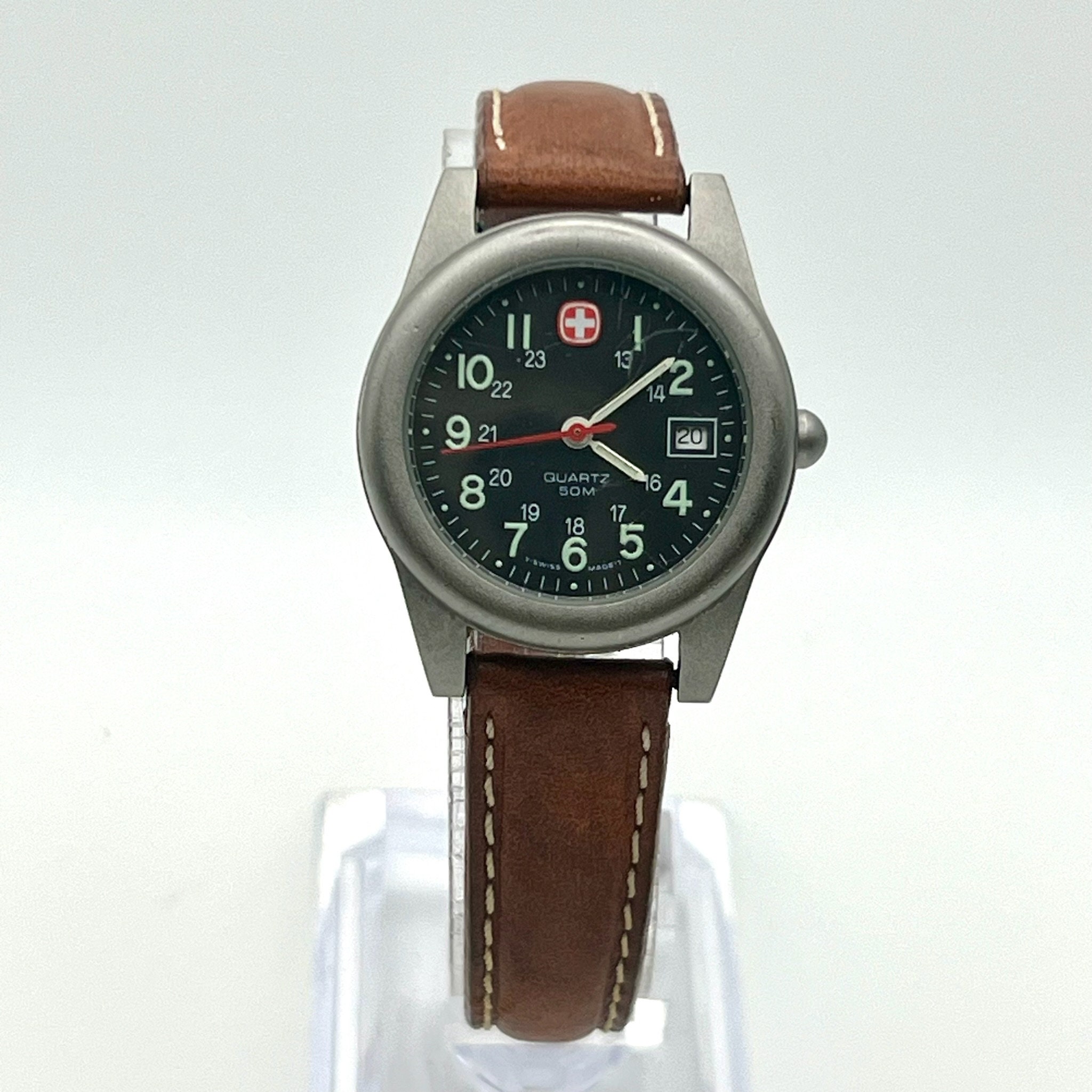 Women Wenger 100m Water resistant Leather Band Round Watch Swiss Made 075 0463 Wenger Watches for Women - Etsy main image 3