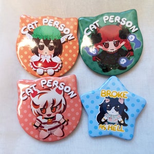 Touhou Project Cute & Funny 5cm Button Pins Badges