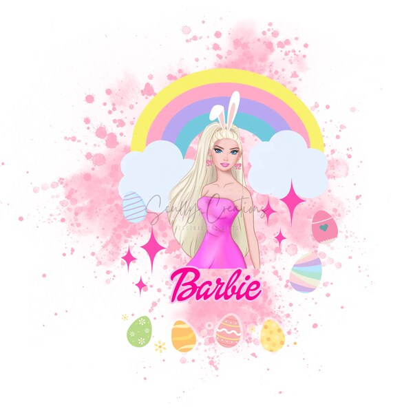 Easter Barbi Girl Digital File, Easter Shirts, Girl Shirt, Barbi Shirt File, Easter Girl PNG