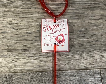 Heart Straw Valentine Party Favor, Valentines gift, silly straws