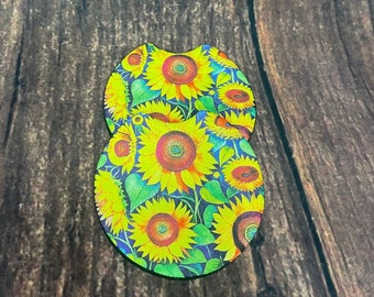 Sunflower Car Coaster Set of 2, Summer Coaster, Sunflower Coasters, Car Cup Holder Coasters, Cup Holder