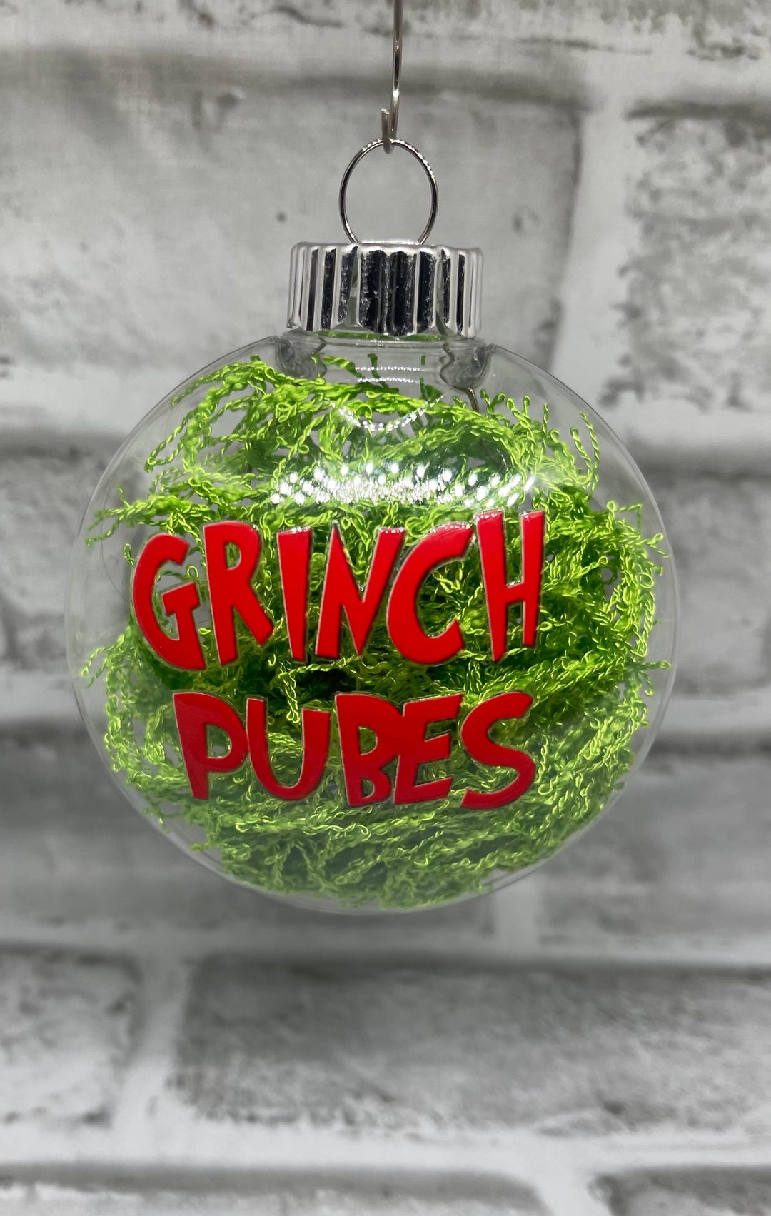 "Grinch Pubes" Christmas Ornament - Funny Prank Gag Gift For Adults, Bah Humbug!