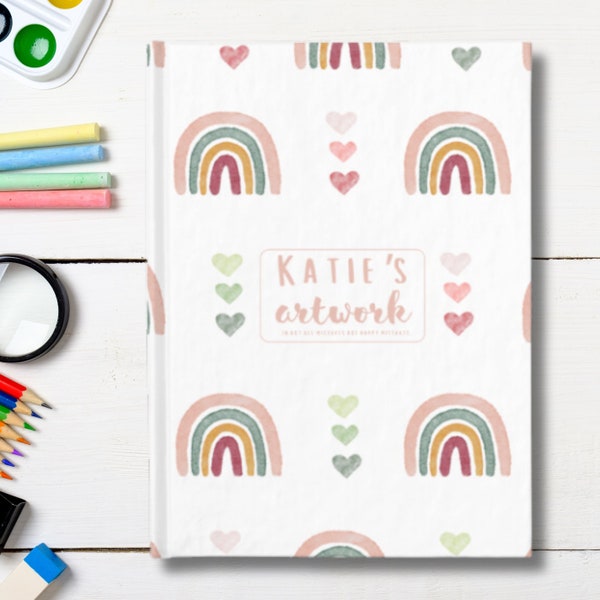 Rainbow Kid Custom Sketchbook Personalized Kid Artbook Gift Art Custom Toddler Artbook Artist Custom Name Gift Rainbow Diary My 1st Drawing