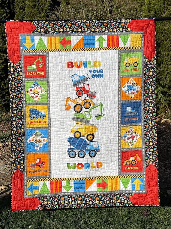 Construction Stars Kids Quilt