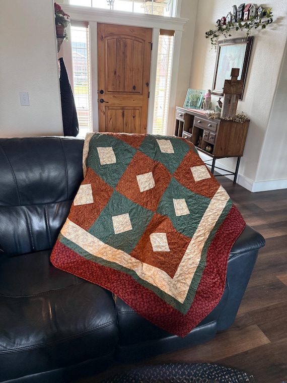 Art Deco Throw Size Quilt 54”x66"