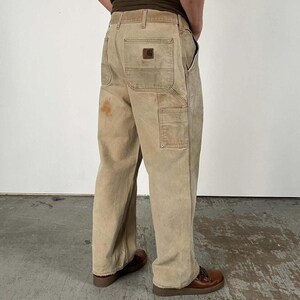 Vintage Carhartt Carpenter Pants 38 Brown 90s Faded Workwear Streetwear