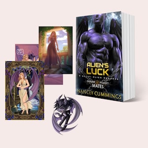 Alien&#39;s Luck Bundle - Signed paperback, 3 art prints, and chibi sticker