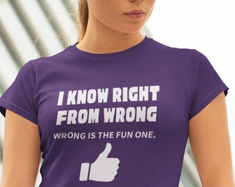 Grappig T-shirt: ik ken goed van kwaad, cadeau moeder vader