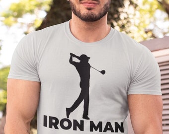 Iron Man Golf T-Shirt: Funny Golfer Dad Humor Tee