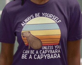Retro Capybara T-Shirt: Funny Cartoon Meme Shirt
