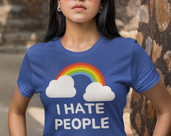 Funny Introvert Shirt: Anti-Social Rainbow Graphic Tee