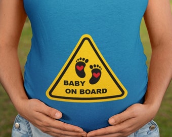 Zabawna koszulka z informacją o ciąży: Koszulka ciążowa Baby On Board