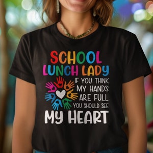 Lunch Lady Shirt, Lunch Lady Gifts, Cute School TShirt, Coworker Vneck Shirt, Cafeteria Crew Tee, Coworker Graphic Tees, First Day of School