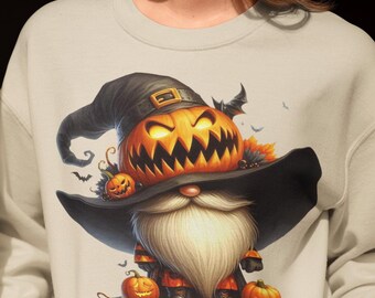 ハロウィン ノーム パンプキン スウェットシャツ、ハロウィン シャツ、ハロウィン ノーム シャツ、ハロウィン おもしろシャツ、ハロウィン ノーム T シャツ、ハロウィン T シャツ