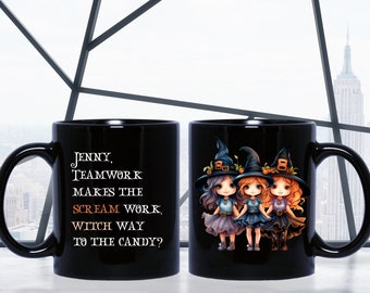 Personalized Spooky Witch Black Mug, Witch cup, Witch Mug, Funny Halloween Mug, Coffee Mug, Halloween Witch, Gift for Her, gift for coworker