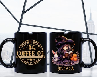 Personalized Witch Mug Gift, Witch Mug, Witchy Mug, Witches Brew Mug, Halloween Witch Mug, Halloween Mug, Witchy Coffee Mug, Black mug 11oz
