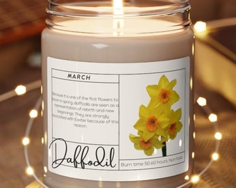March Birth Flower Candle: Daffodil Soy Wax Candle