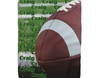 Manta de fútbol personalizada: manta de forro polar sherpa con nombre personalizado