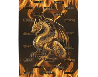 Personalized Dragon Swaddle Blanket, Dragon Baby Blanket, Baby Blanket, Customized Baby Blanket, Baby Shower Gift, Custom Dragon Swaddle
