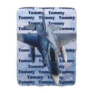 Personalized Airplane Blanket for Kids Gift, Plane Fighter Jet Helicopter Blanket, Custom Fleece Throw Blanket for Toddlers Boys & Girls