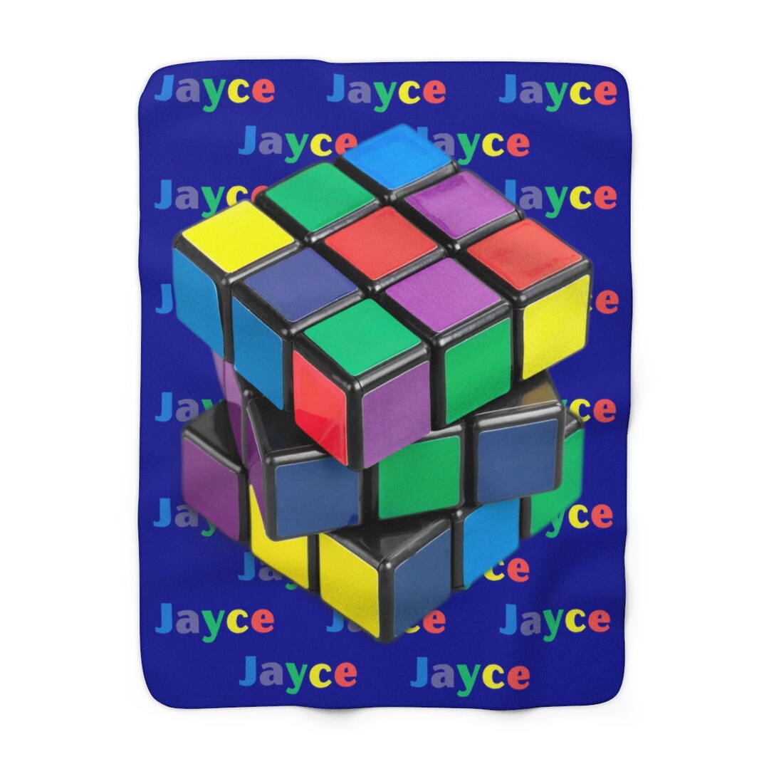 Personalized Rubik's Cube Blanket, Customized Name Blanket, Kids