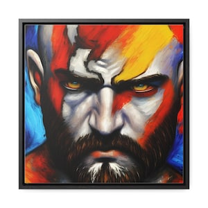 Kratos - God of War - Canvas with Wooden Frame - Wall Art