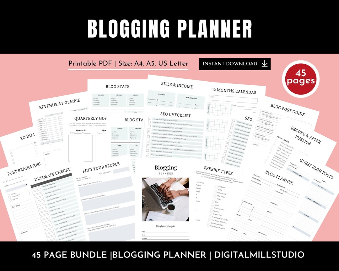 Blogging Planner Before & After Publish Promotional - Etsy
