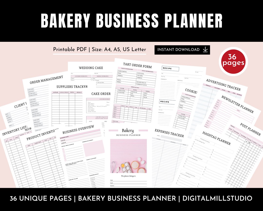 Printable Bakery Business Planner - Il 1080xN.4433449438 L95c 