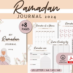Diario femminile del Ramadan, calendario 2024 da stampare per i musulmani, Ramadan che prevede di stampare in PDF
